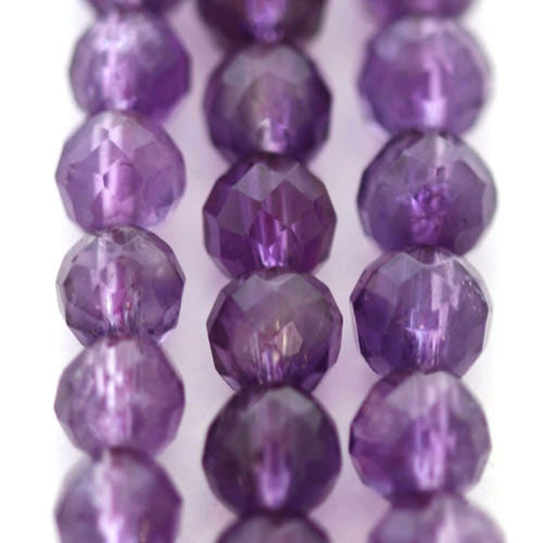 Amethyst, Kugelstrang facettiert 6 mm - 1