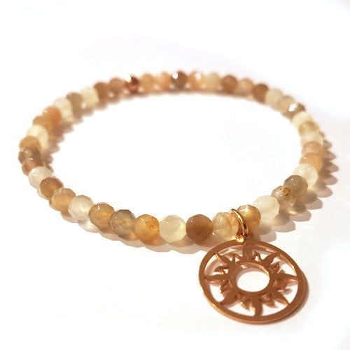 Mondstein-Armband mit Sonne des Lebens Steindesign - 2