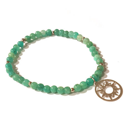 Amazonit-Armband mit Sonne des Lebens Steindesign - 2
