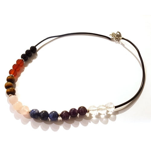 Leder-Collier Chakra Steindesign - 1