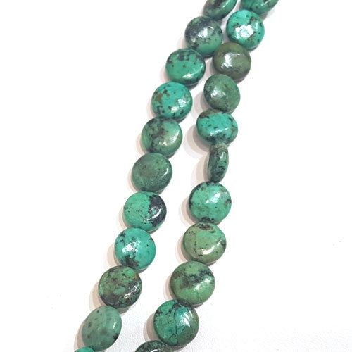 Türkis afrikanisch, Strang rund flach 10mm - 1