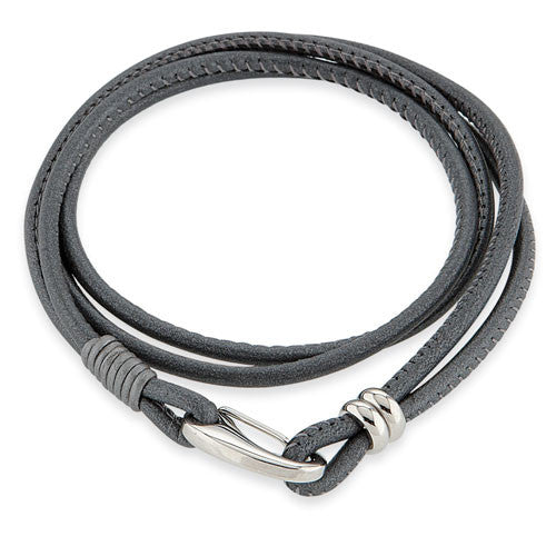 Leder Armband Kelly Grau