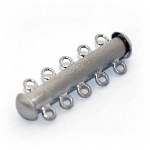 Armbandschließe Magnet 5reihig, Silber rhodiniert satiniert - 1