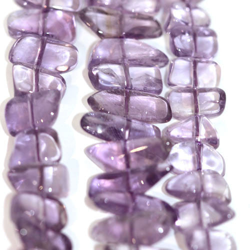 Amethyst, Strang Tumble flach 6 x 12mm - 1