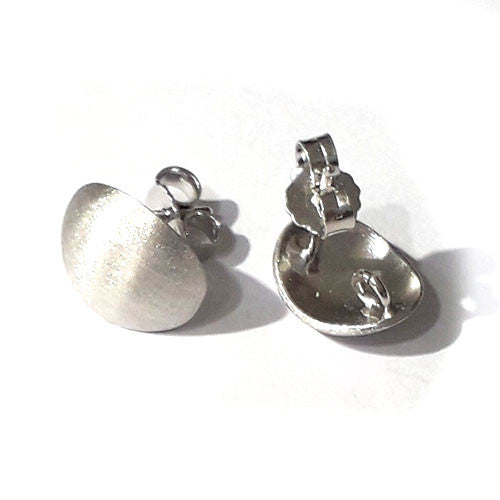 Ohrsteckerpatent oval, Silber rhodiniert matt Steindesign - 4