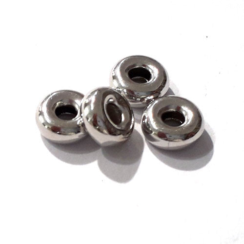 Hohlringe 4,5mm, 10 Stück, Silber rhodiniert - 1