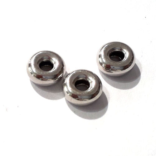 Hohlringe 6 mm, 6 Stück, Silber rhodiniert - 2