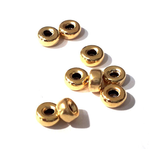 Hohlringe 4,5 mm, 10 Stück, Silber vergoldet - 1