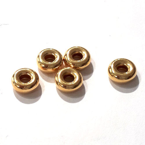 Hohlringe 7 mm, 3 Stück, Silber vergoldet - 1