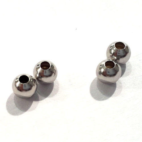 Kugeln 3,5 mm, 10 Stück, Silber rhodiniert - 1