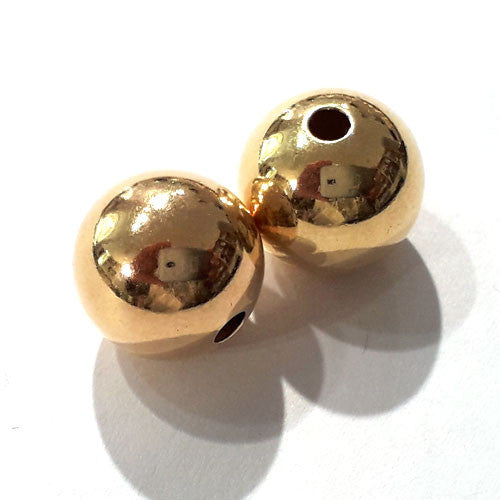 Kugeln 10 mm, 2 Stück, Silber vergoldet - 1