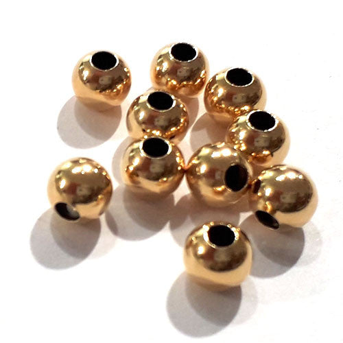 Kugeln 4 mm, 10 Stück, Silber vergoldet - 1