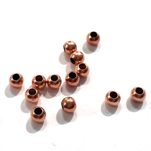 Kugeln 2,5 mm, 20 Stück, Silber rosé vergoldet - 1