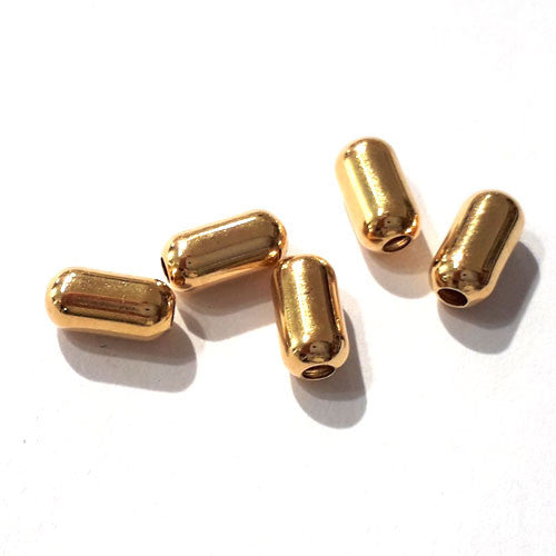 Zylinder 3 x 6 mm, 5 Stück, Silber vergoldet - 2