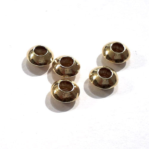 Linsen 5,5 mm, 6 Stück, Silber vergoldet - 1