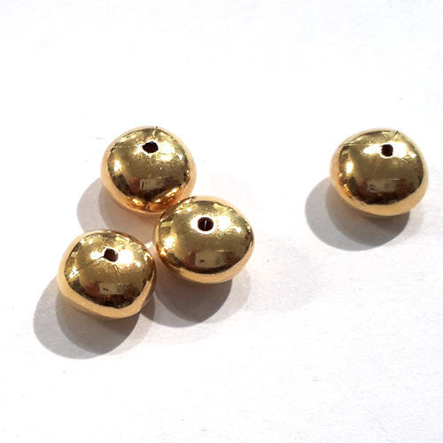 Linsen 7 mm, 4 Stück, Silber vergoldet - 1