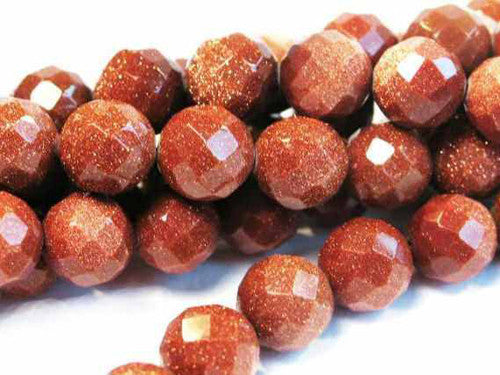 Goldfluss braun Kugelstrang facettiert 10 mm  - 1