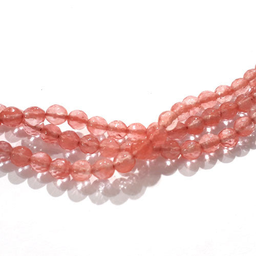 Cherryquarz gef. Kugelstrang facettiert 6 mm - 2