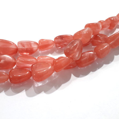 Cherryquarz gef. Nuggetstrang ca. 12x16 mm - 1