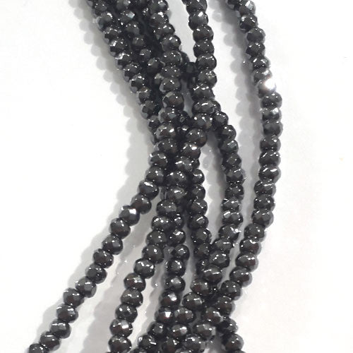 Hämatit Strang Button 3 mm facettiert - 1