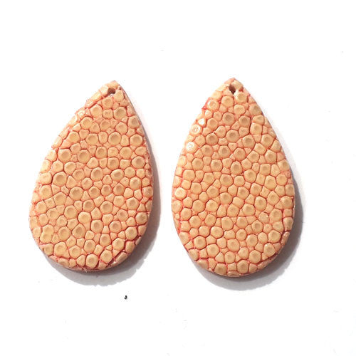 Rochenleder Tropfen mandarine (1 Paar) - 1