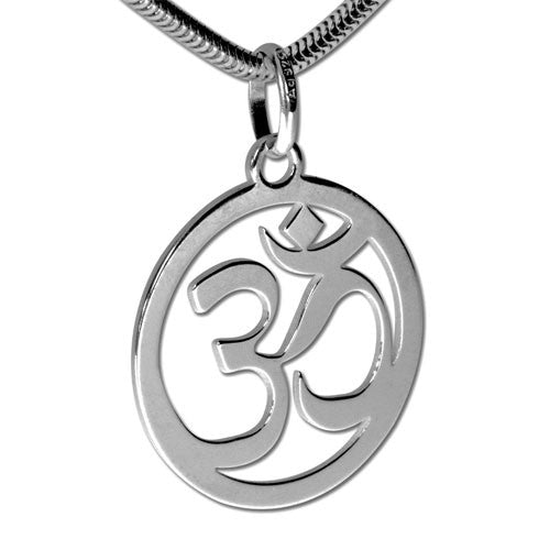 OM Zeichen Anhänger silber rhodiniert 20mm  - 1