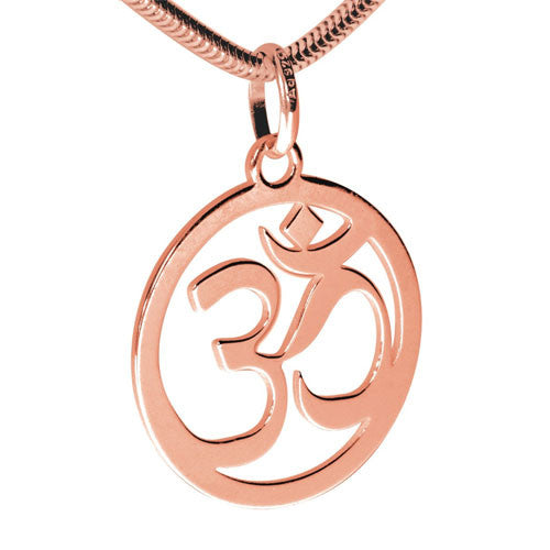 OM Zeichen Anhänger silber rose vergoldet 20mm - 1