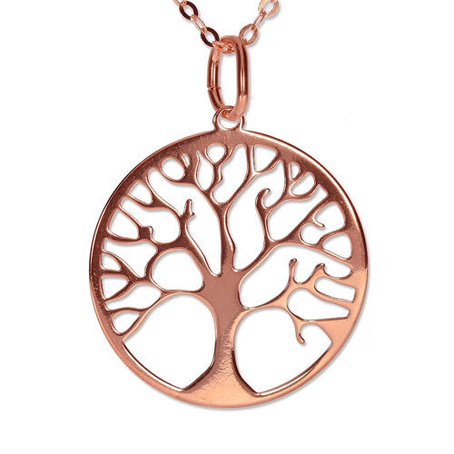 Baum des Lebens Anhänger silber rose vergoldet 15mm  - 1