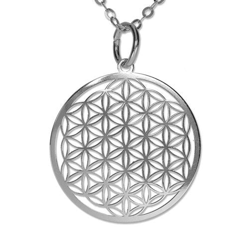 Blume des Lebens Anhänger silber rhodiniert 15mm - 1
