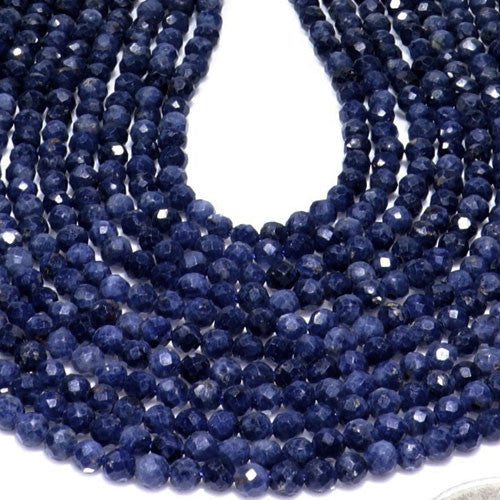Saphir facettiert, Kugelstrang 4 mm - 2