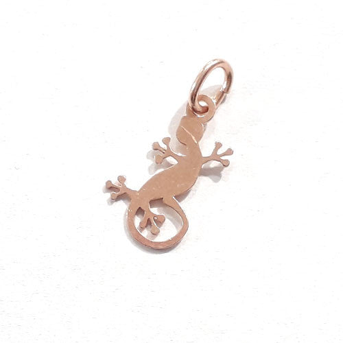 Gecko Anhänger silber rose vergoldet 15mm - 1
