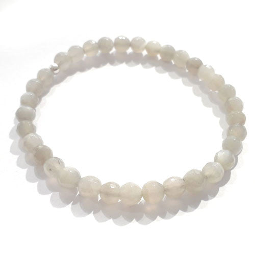 Mondstein grau Armband 6mm facettiert - 1