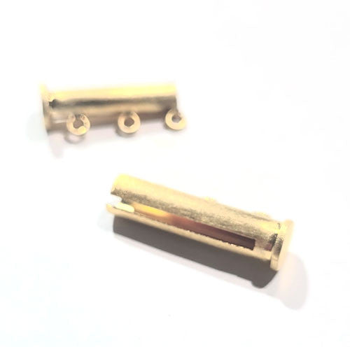 Armbandschließe Magnet 3reihig-lang, Silber vergoldet matt - 2