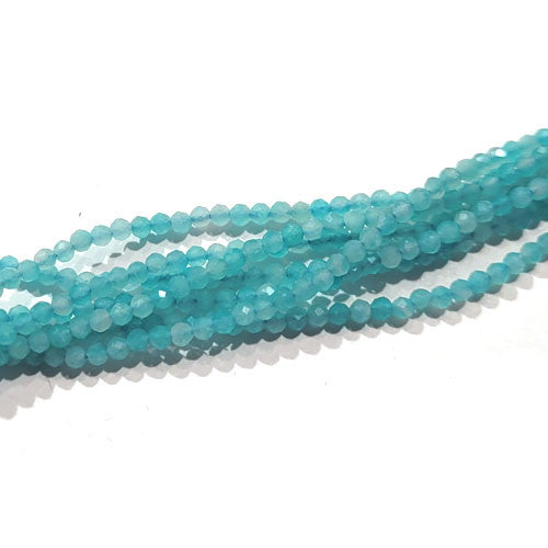Amazonit, Kugelstrang 2 mm facettiert - 1