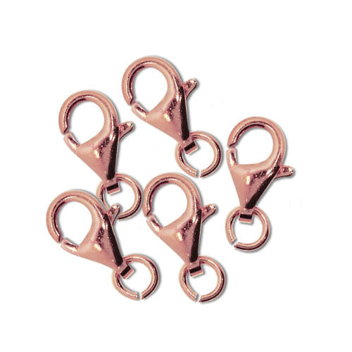 Karabiner 9 mm, Silber rosé vergoldet (5 Stk.) - 1