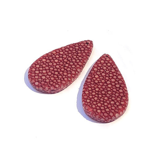 Rochenleder Tropfen weinrot (1 Paar) - 1