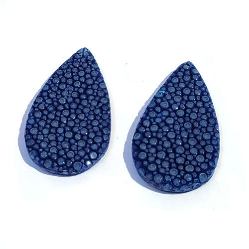 Rochenleder Tropfen blau (1 Paar)  - 1