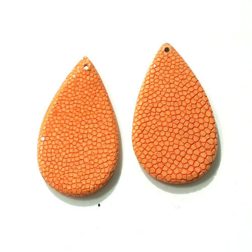 Rochenleder Tropfen gelborange (1 Paar) - 1