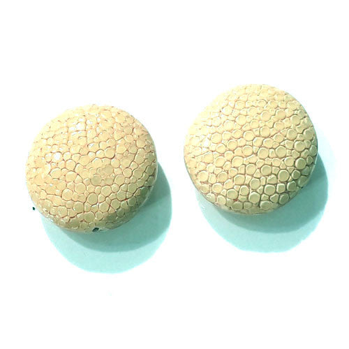 Rochenleder Disc hellbeige glatt (1 Stück) - 1