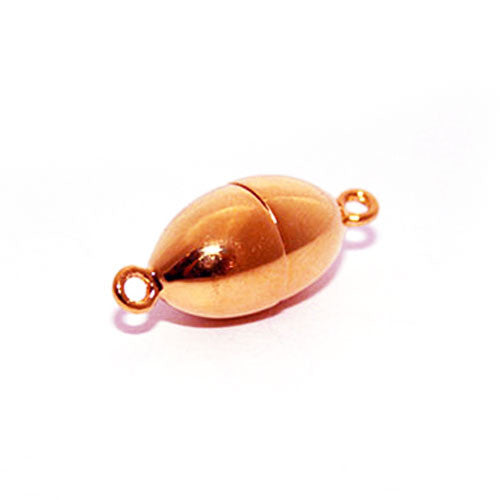 Magnetschließe oval 10 mm, Silber rosé vergoldet - 1