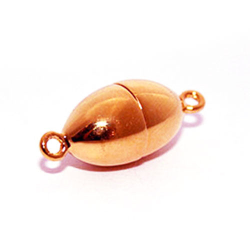 Magnetschließe oval 12 mm, Silber rosé vergoldet - 1