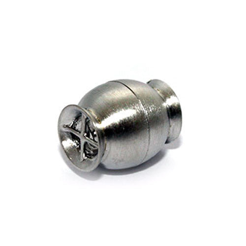 Magnetschließe Netz klein, Silber rhodiniert matt - 1