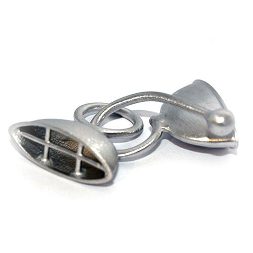 Doppelhaken oval groß, Silber rhodiniert matt - 1