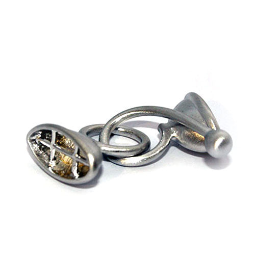 Doppelhaken oval klein, Silber rhodiniert matt - 1