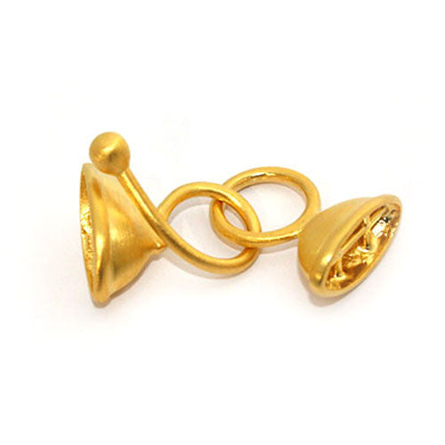 Doppelhaken oval klein, Silber vergoldet matt - 1