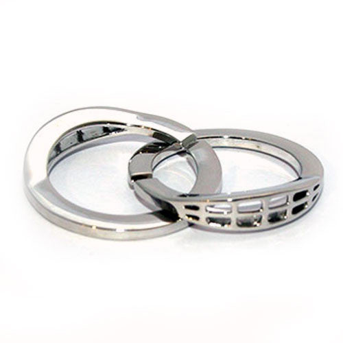 Doppelringschließe 30 mm Silber rhodiniert Steindesign - 1