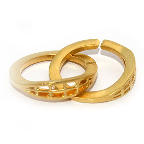 Doppelringschließe 30 mm Silber vergoldet matt - 1