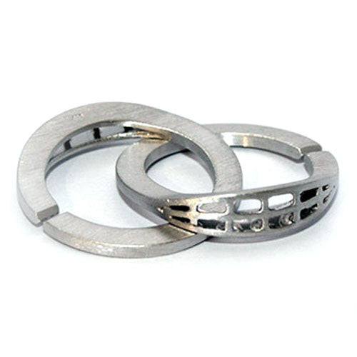 Doppelringschließe 30 mm Silber rhodiniert matt - 1