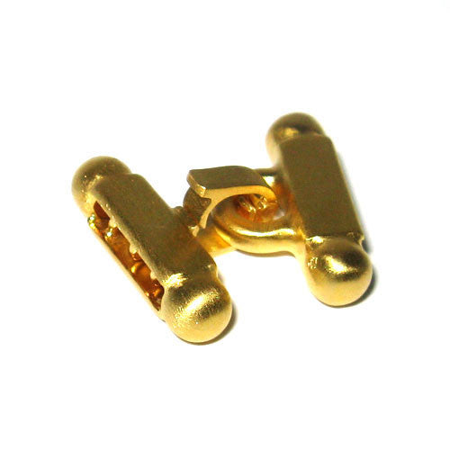 Stegschließe klein Silber vergoldet matt - 1