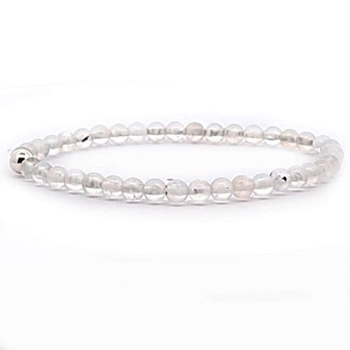 Mondstein weiß Kugel-Armband 5 mm - 1